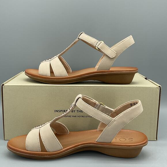 NEW Soul Naturalizer Women’s Summer Slingback Sandals Porcelain Smooth Size 6W - Picture 2 of 10